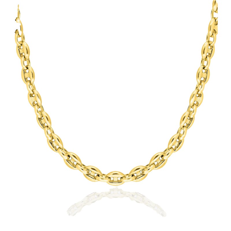 Bracelet Mixte 18 cm - Grain de café - Or 18 Carats - Largeur 4.5 mm