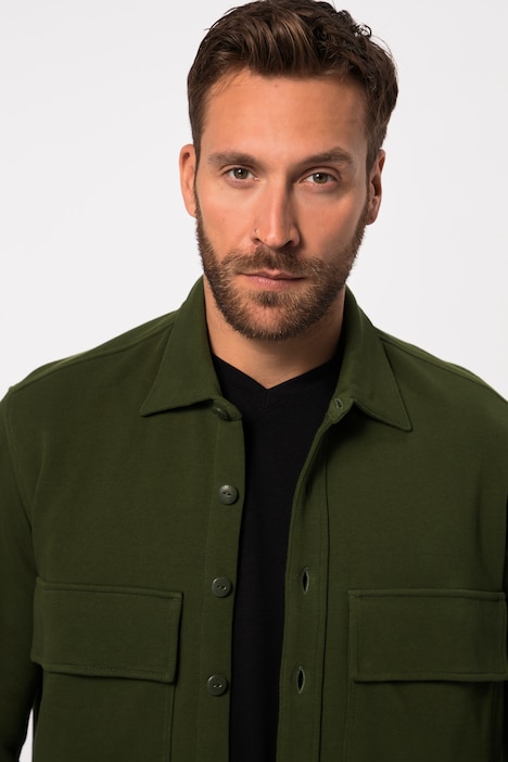Hemd , Overshirt, Sweat, Langarm, Kentkragen