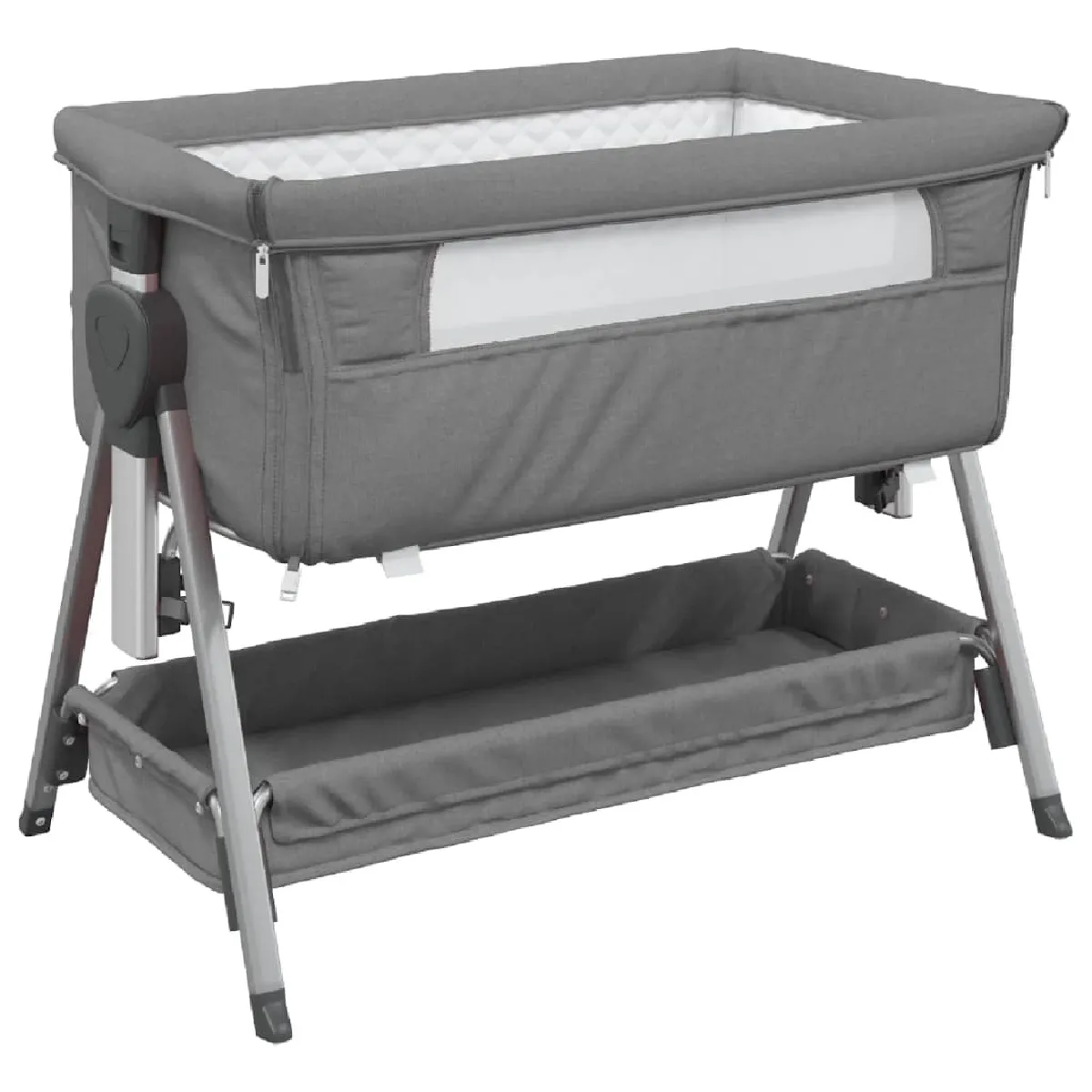 VidaXL Lit bébé avec matelas - Gris