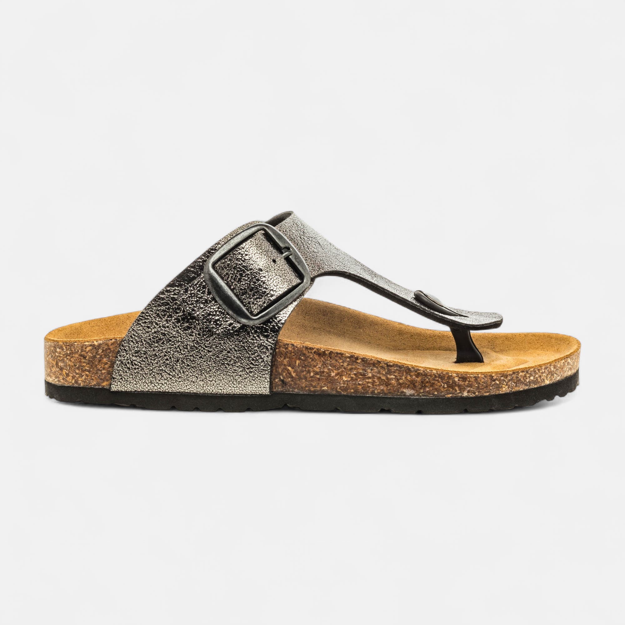 Mules semelle liège Femme plomb