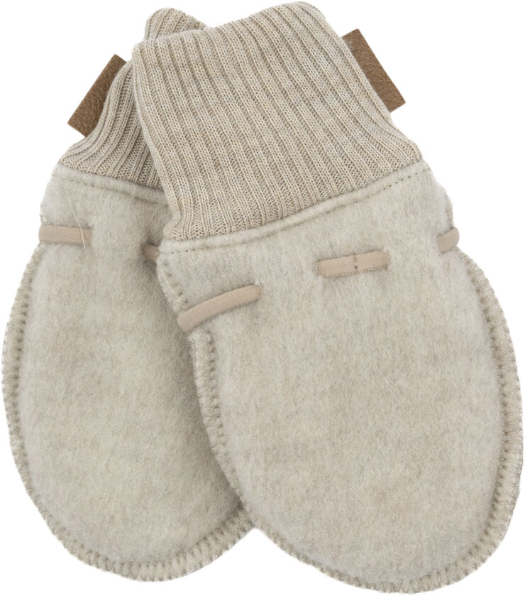 Mikk-Line Wool Mittens Melange offwhite