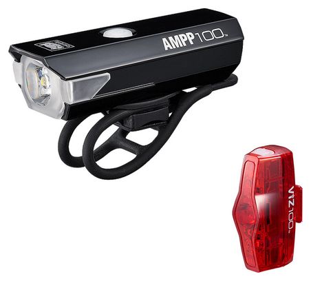 Paire d'Éclairages Cateye AMPP100 & ViZ100 Noir