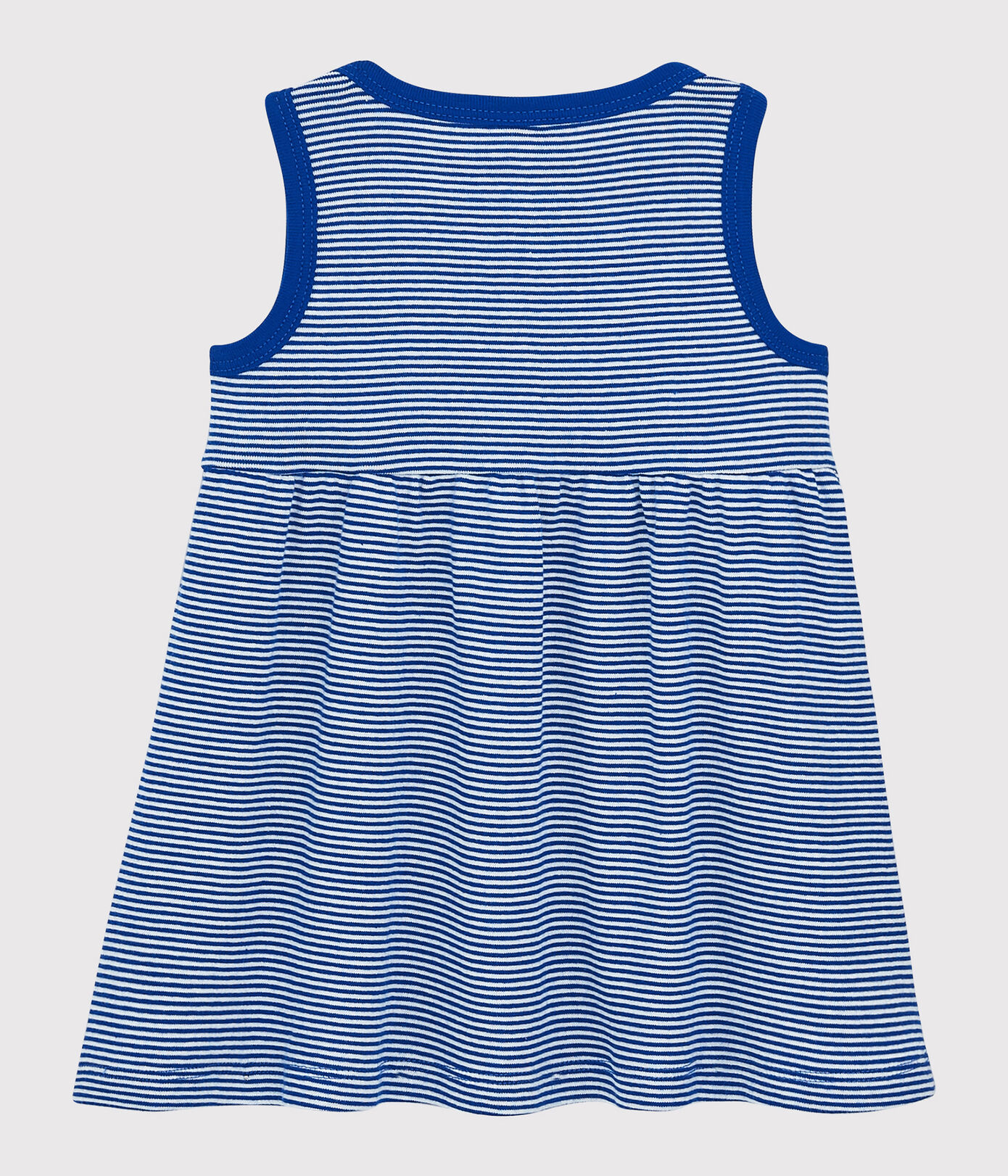 Robe rayée sans manches en côte bébé fille