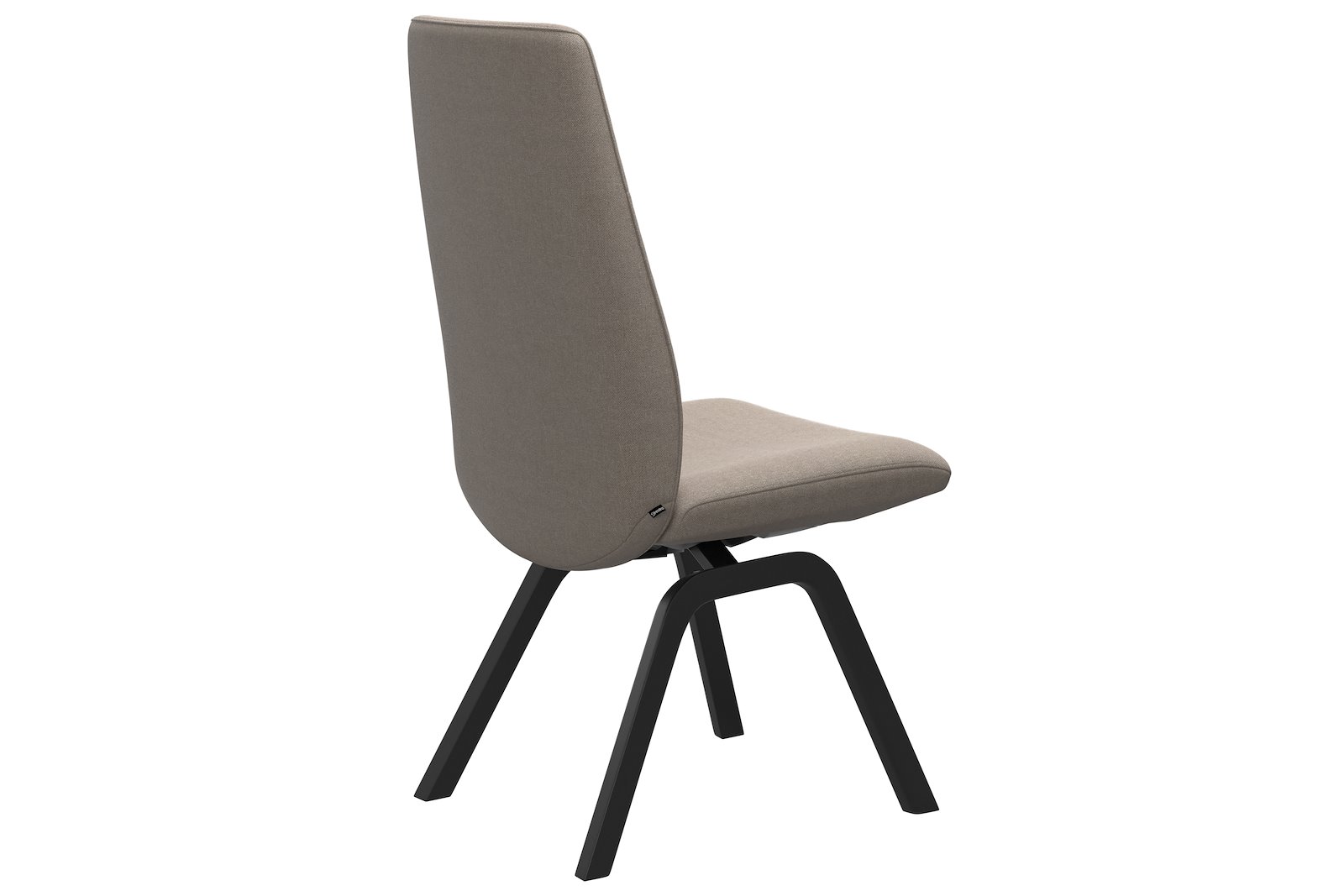 Chilli spisestol Tekstil Tulip Light Beige, large sete med sortbeiset understell.