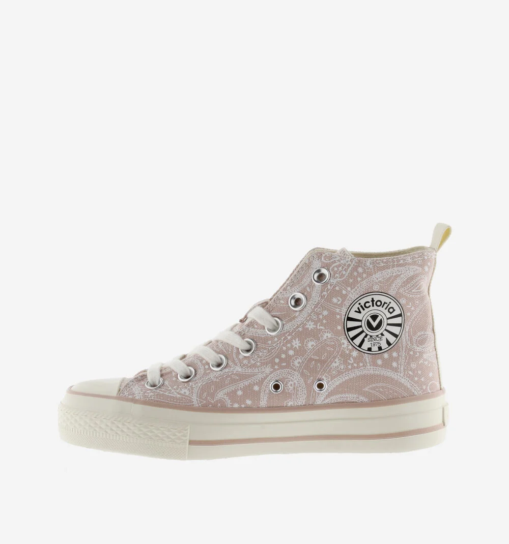 TRIBU BRILLO BANDANA TOILE BRILLANT Baskets montantes imprimé bandana NUDE