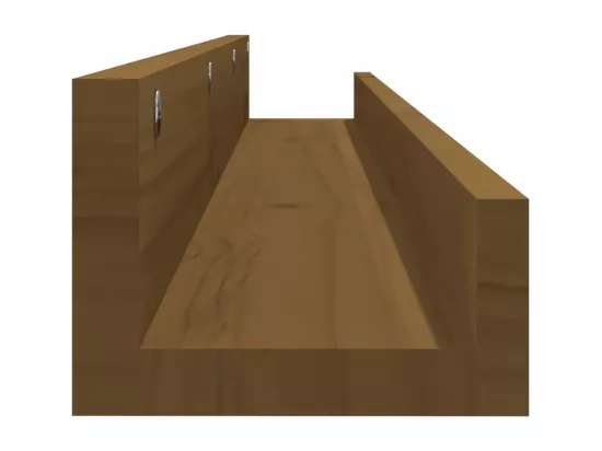 Étagères murales 2pcs Marron miel 110x12x9cm Bois de pin massif