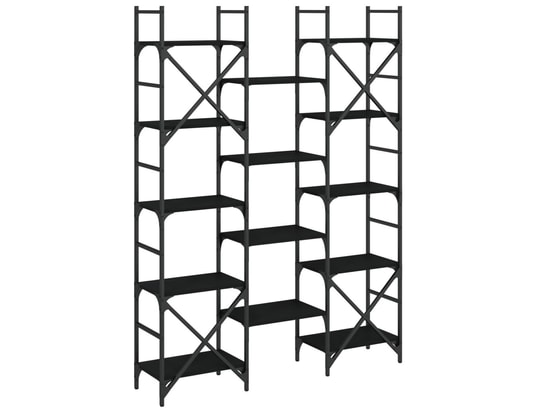 VIDAXL - Bibliothèque noir 127,5x28,5x172,5 cm bois d'ingénierie