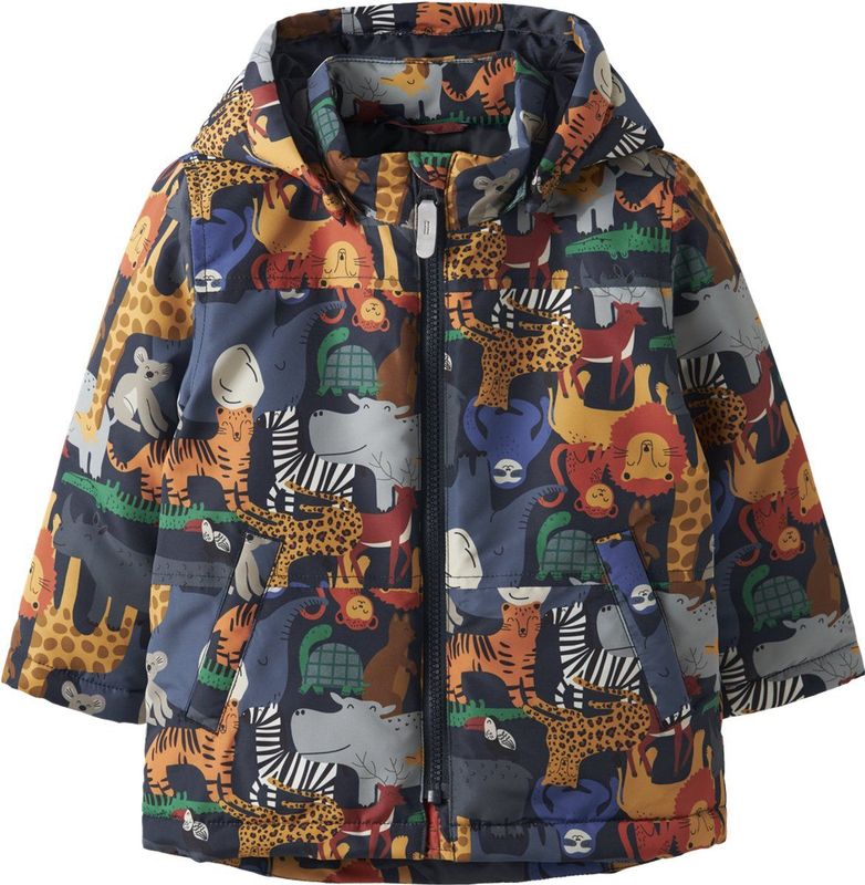 Name It - Max Pa Aop - Jas - Afneembare Capuchon - Lange Mouwen - Polyester Vulling