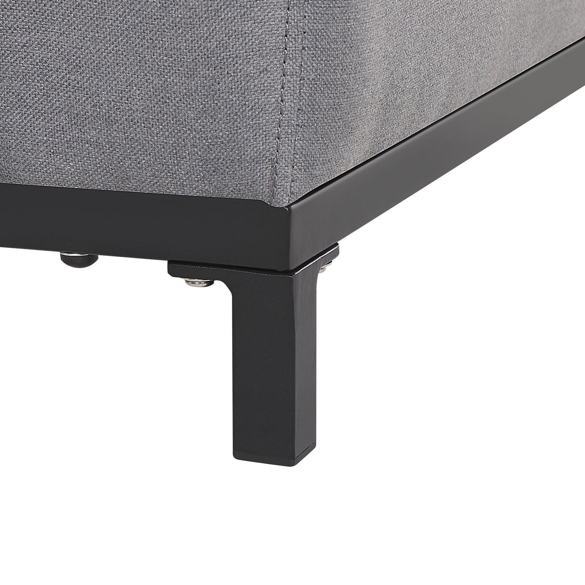 Beliani - ROVIGO  - Tuinbank - Grijs|Zwart - Polyester