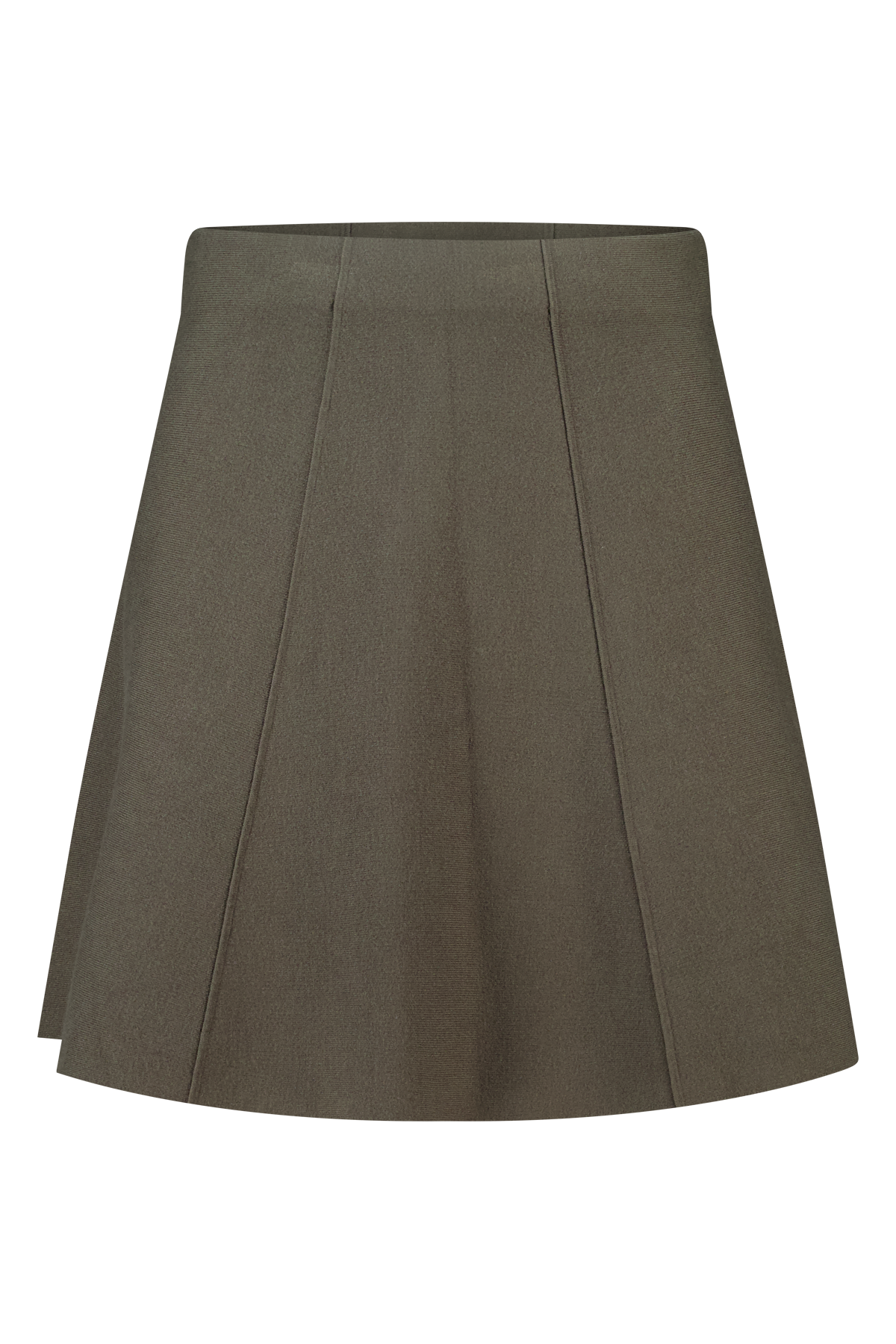 A-line rokje met siernaden Donker khaki