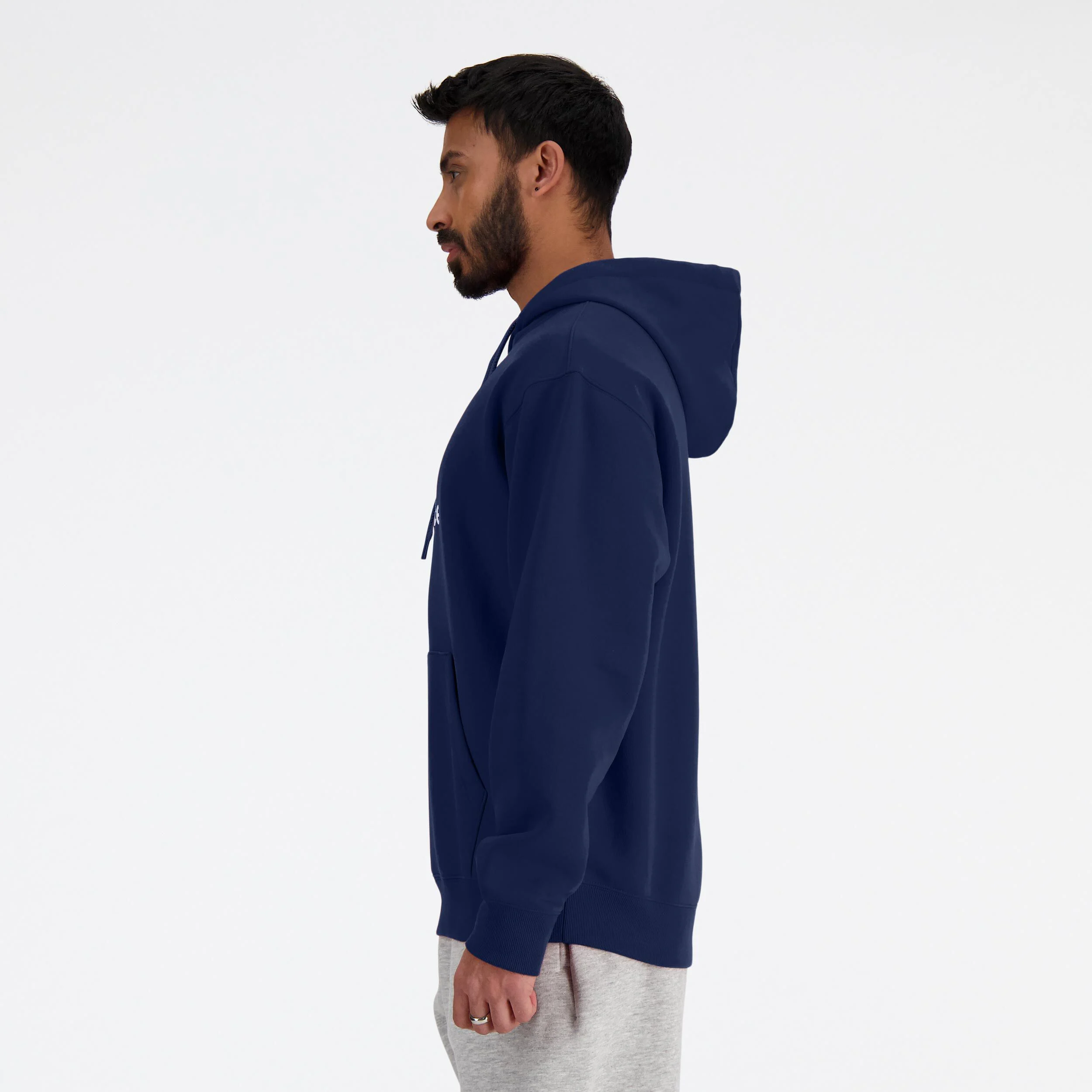 New Balance Logo French Terry Hoodie Sweat À Capuche Hommes - Bleu Foncé