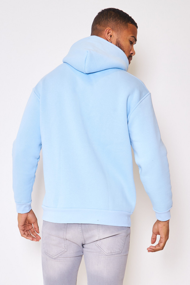 Sweat à capuche bleu