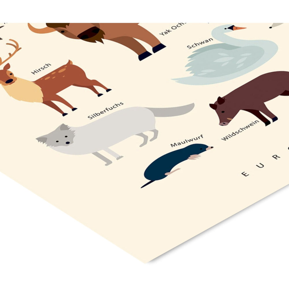 Køb Poster & Frame Citatplakat - Europas Tiere