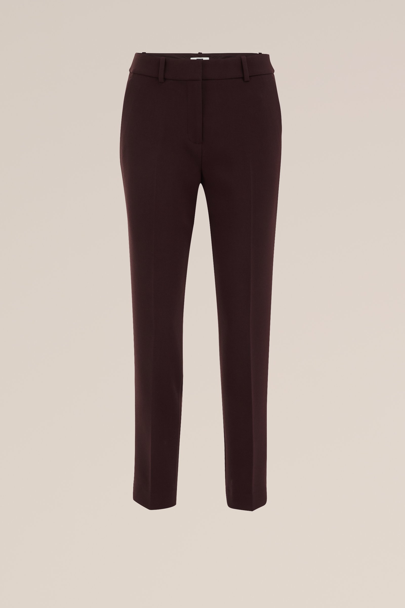 slim fit pantalon WE Fashion Donkerbruin