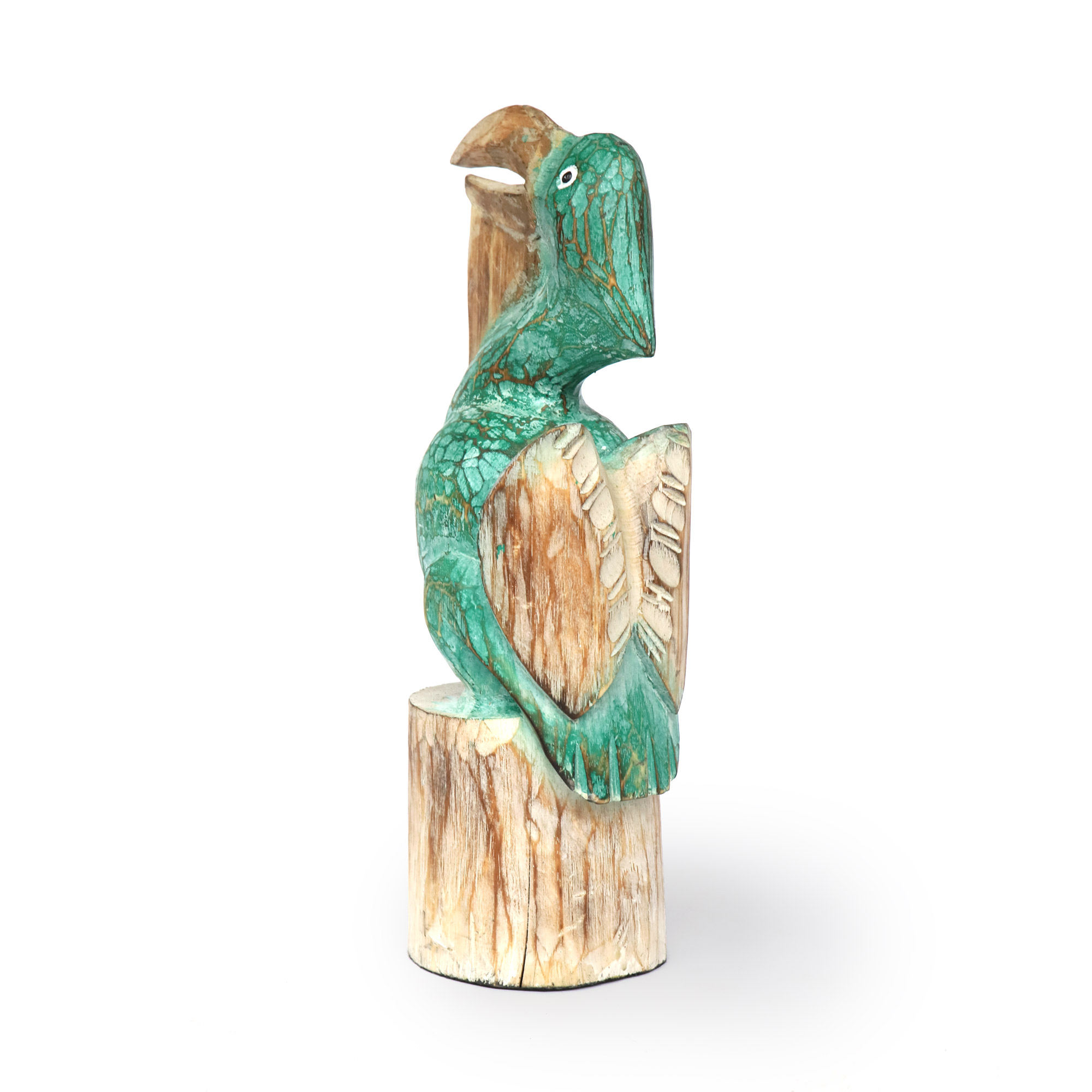 Pelikan-Skulptur grün, H 40 cm, B 14 cm, L 14 cm von fischer's lagerhaus