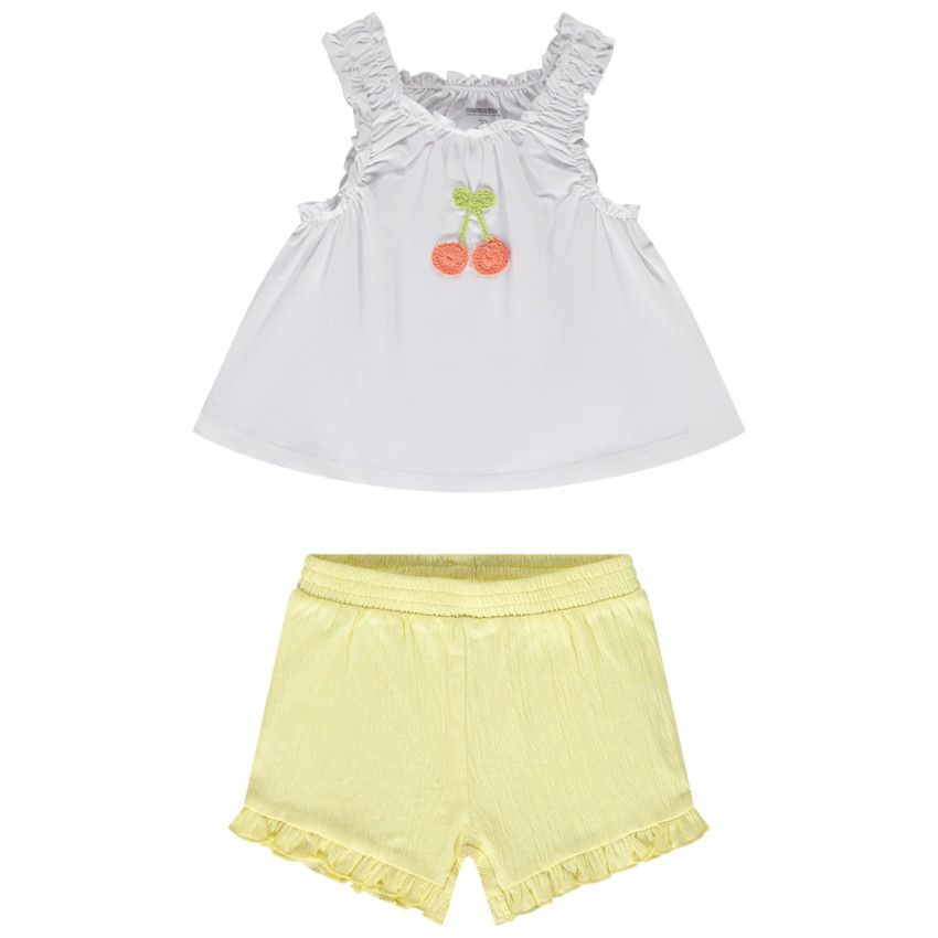 Ensemble 2 pièces en jersey pour bébé fille - Blanc
