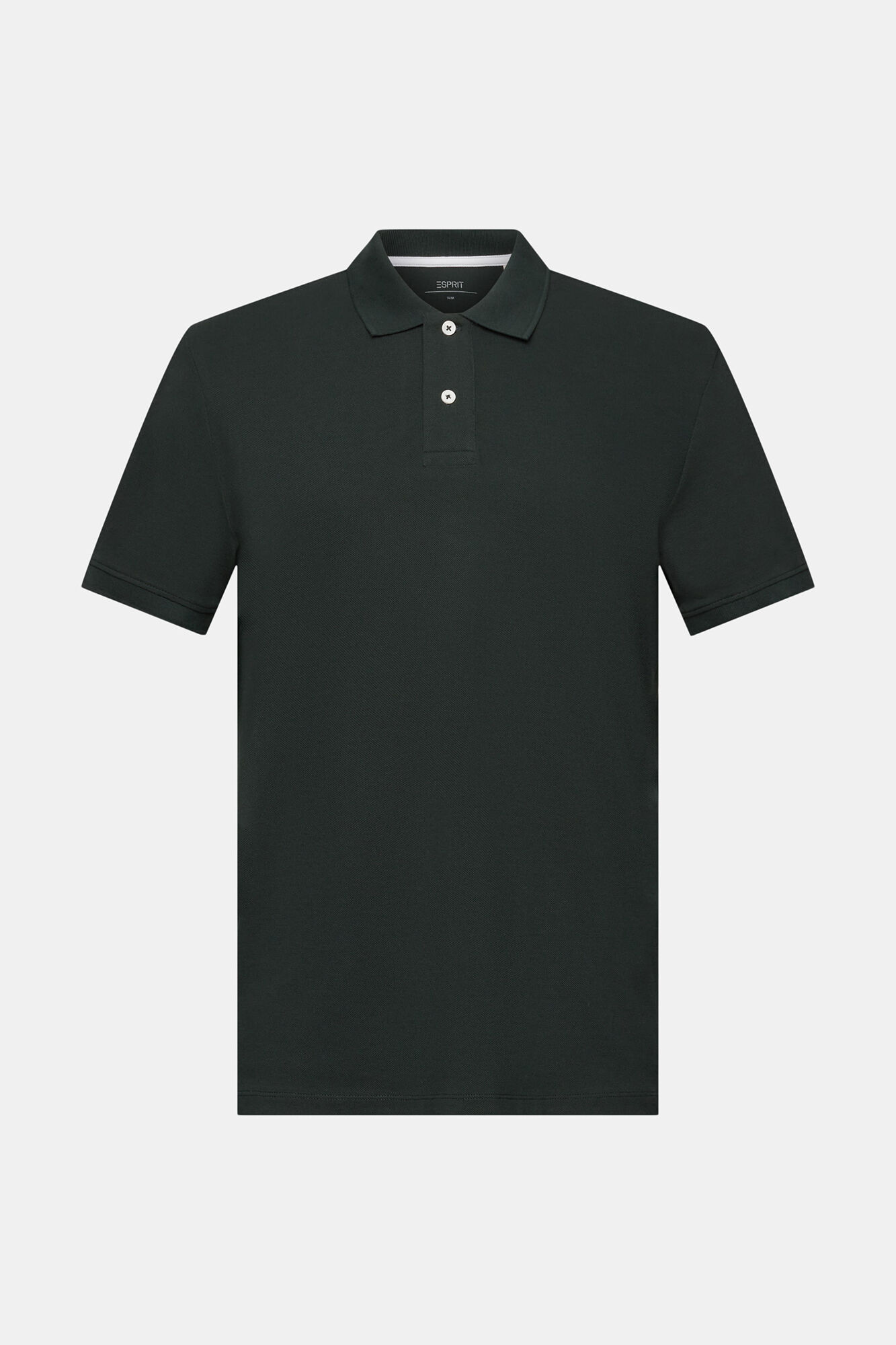 Camisa polo básica em piqué de algodão - Verde escuro