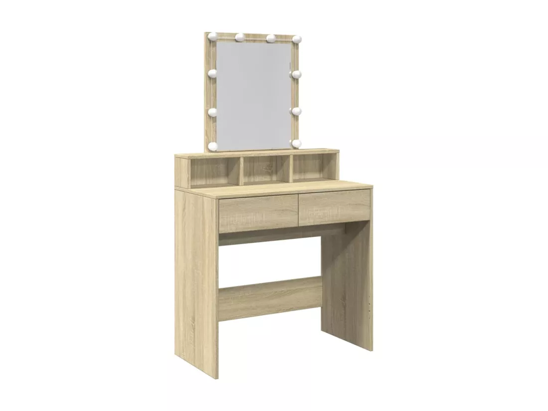 Coiffeuse avec LED chêne sonoma 80x41x144,5 cm