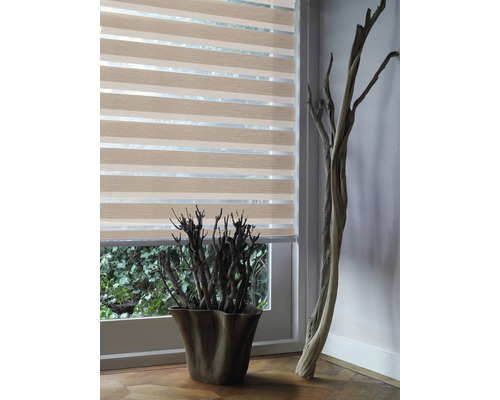Soluna dubbel rolgordijn D-R10 met cassette Hout hout 60x175 cm