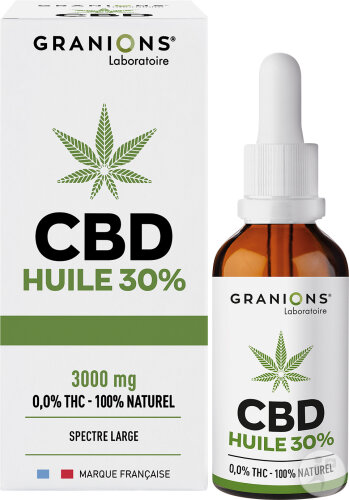 Granions CBD Huile 30% Cannabidiol Bien-Être Au Quotidien 0% THC 10ml