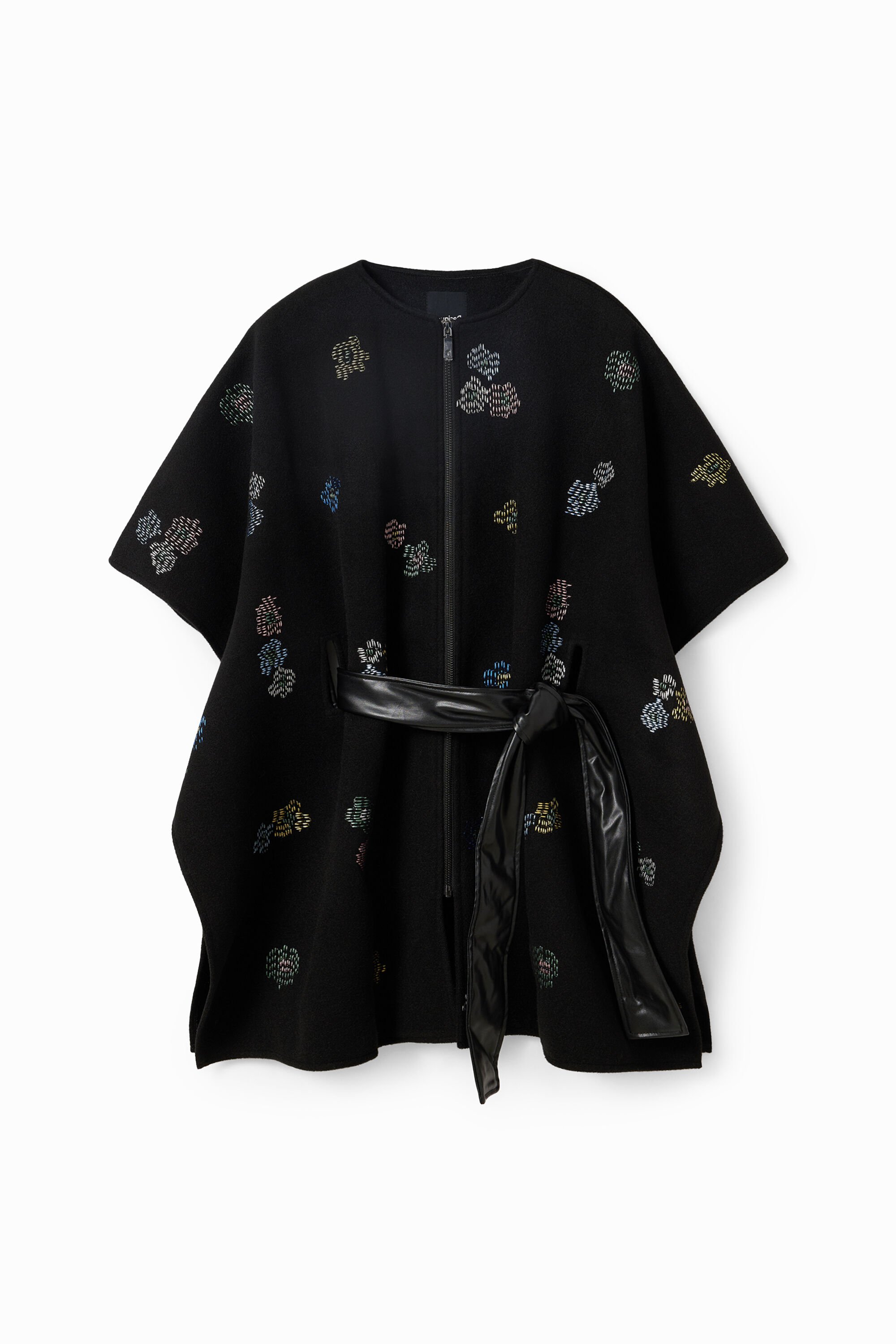 Poncho brodé ceinture