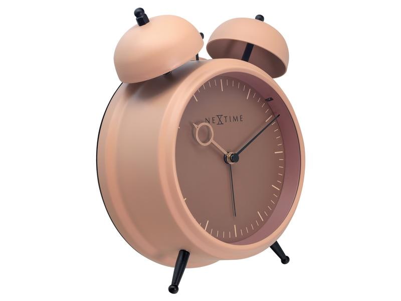 NeXtime Klassischer Wecker Golden Hour Peach Tischuhr mit Doppelglocke