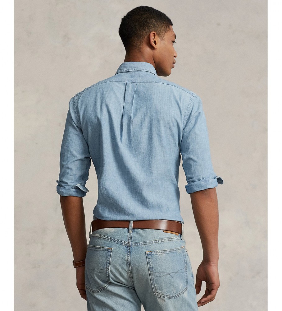 Camisa Ralph Lauren Custom Fit Azul Chambray