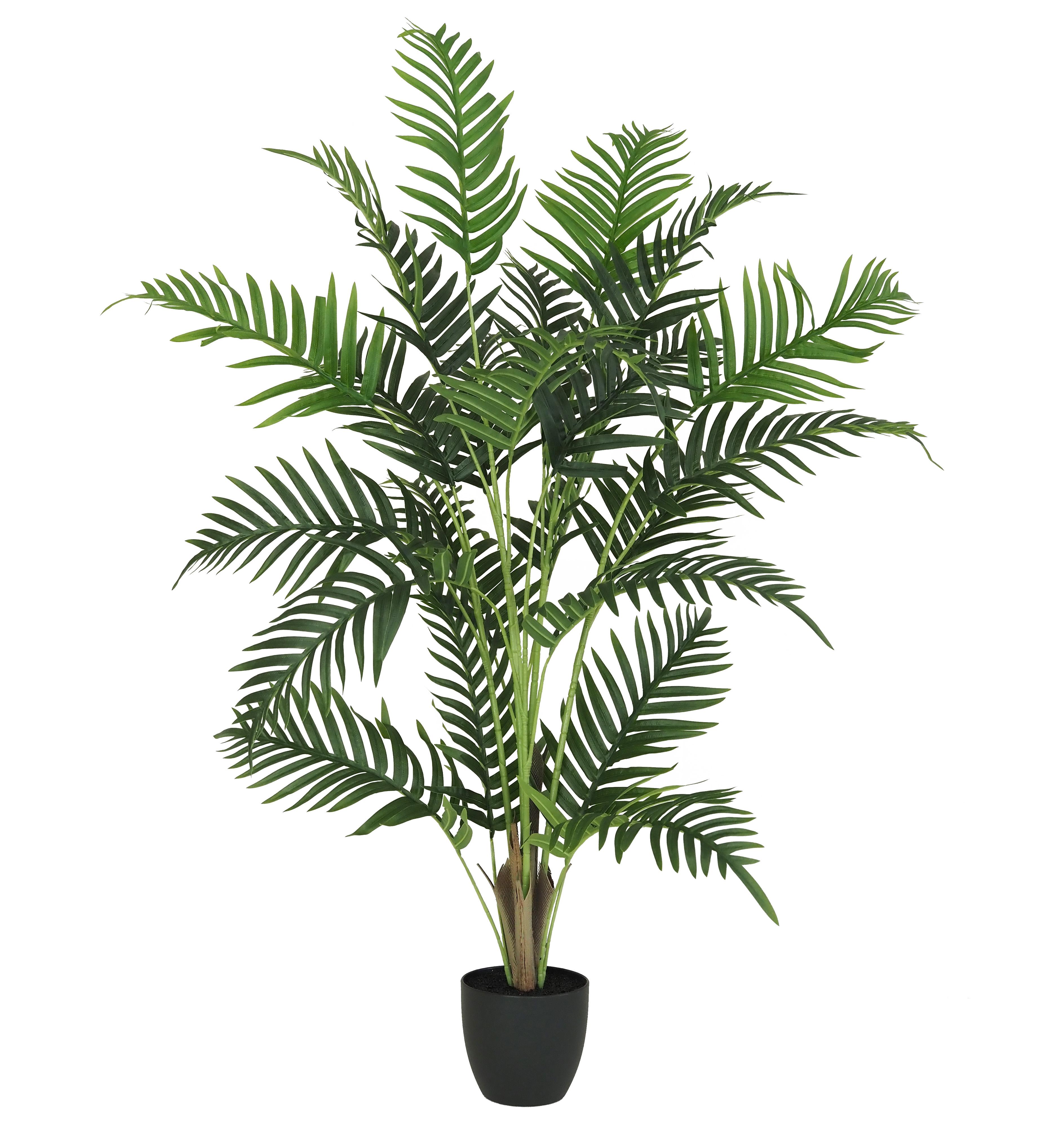 PALMIER 22 FEUILLES POT PLASTIQUE NOIR H.125CM