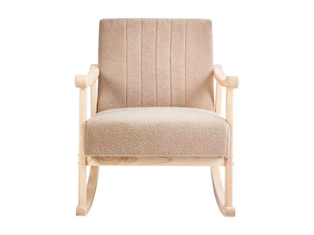 Fauteuil à bascule LEKNES Bouclé Beige