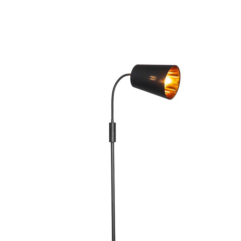 Moderne vloerlamp zwart met goud - Carmen