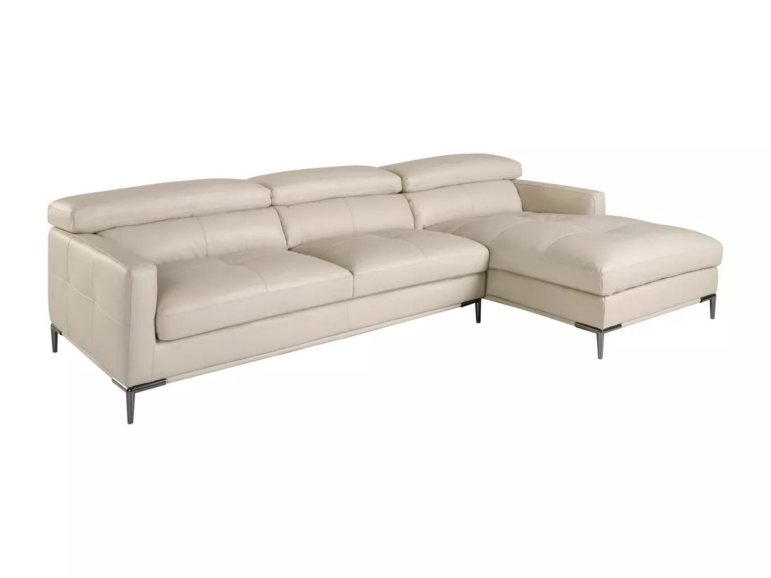 Canapé chaise longue droite cuir de sable 6201 ANGEL CERDA