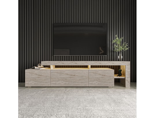 CONCEPT1 - Meuble TV Beliz - Travertin 192 x 53 x 37
