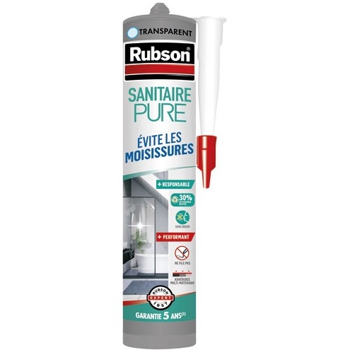 Mastic silicone pure - sanitaire - 280 mL - transparent