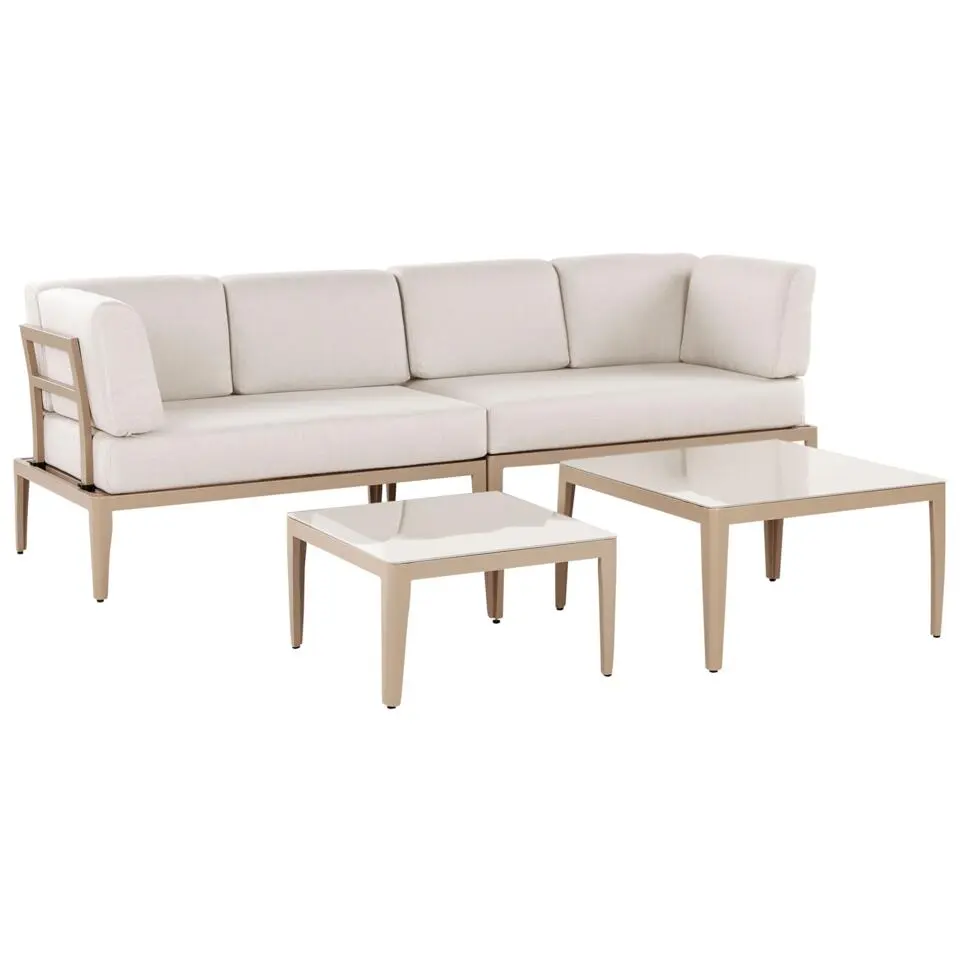 RIMA III - Loungeset voor 6 - Lichtbeige - Aluminium