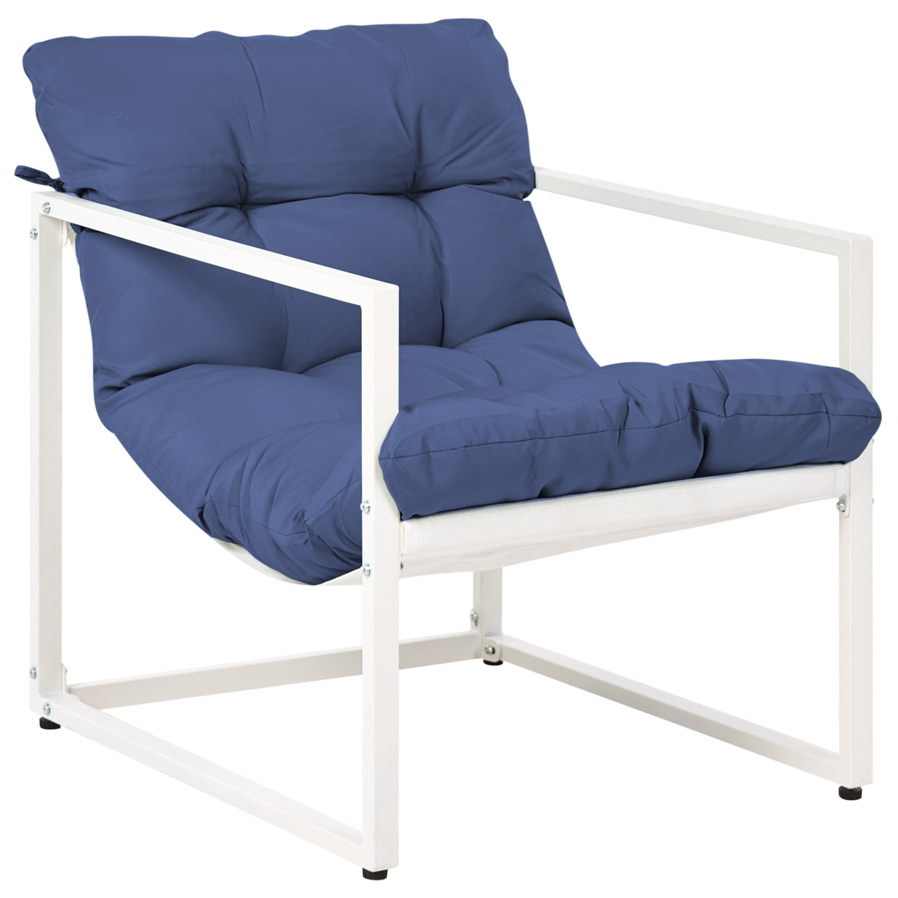 Beliani - GARDA - Loungeset - Blauw|Wit - Staal