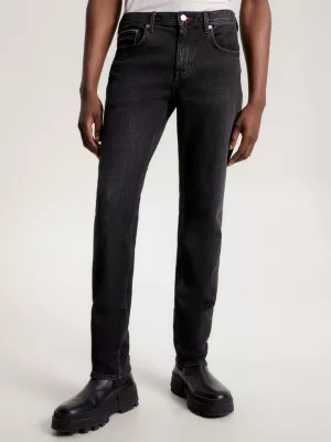 Calça jeans preta Denton de corte reto e ajustado