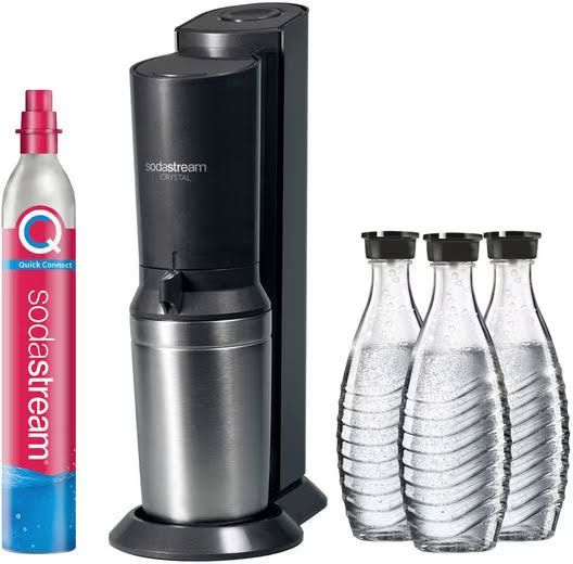 Wassersprudler Crystal 3.0 - Vorteilspack (Set, 5-tlg) 3x Glaskaraffe 0,7 L