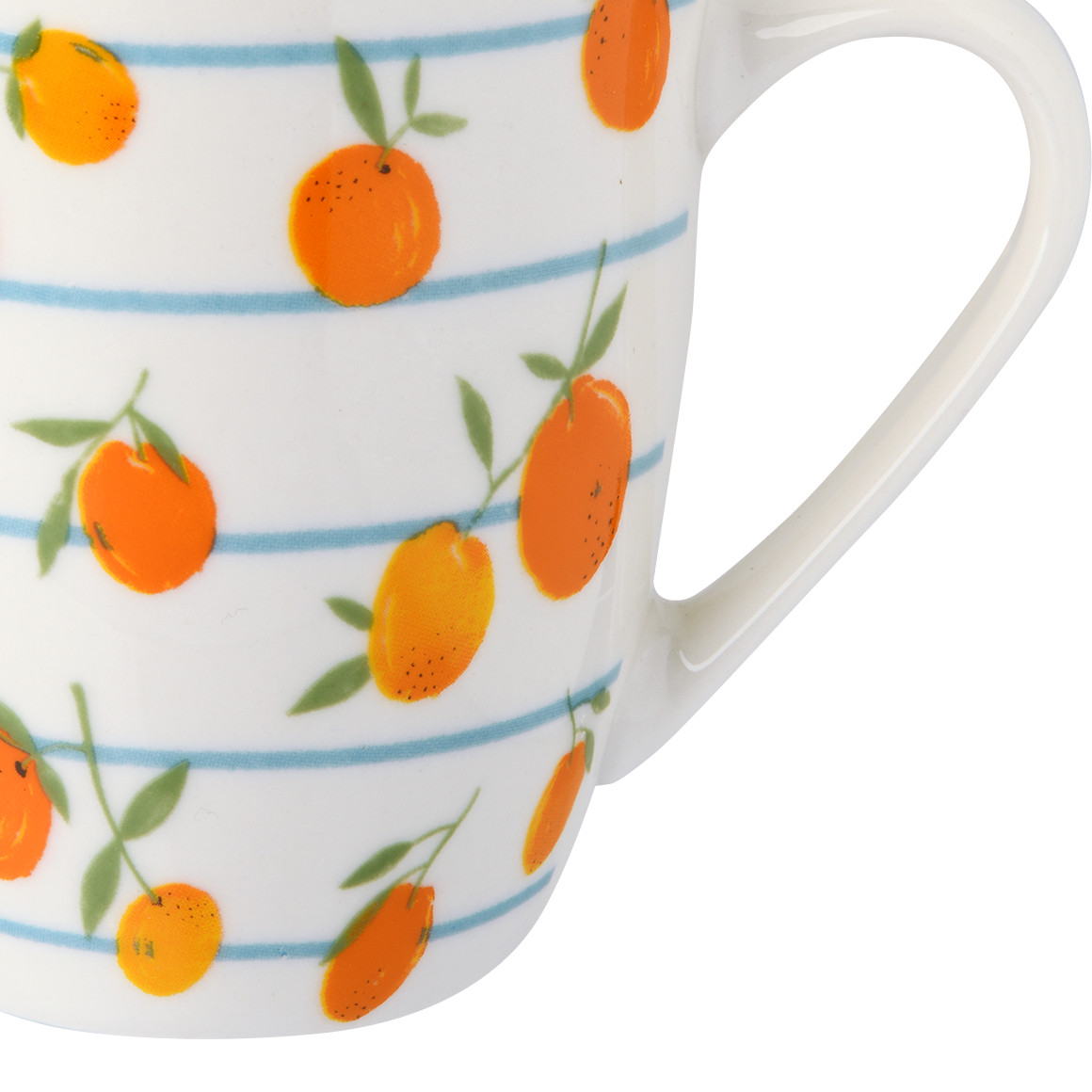 My Home Tasse mit Orangen-Allover weiss / orange / hellblau