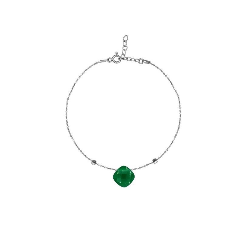 BRACELET CALCEDOINE ARGENT RHODIE