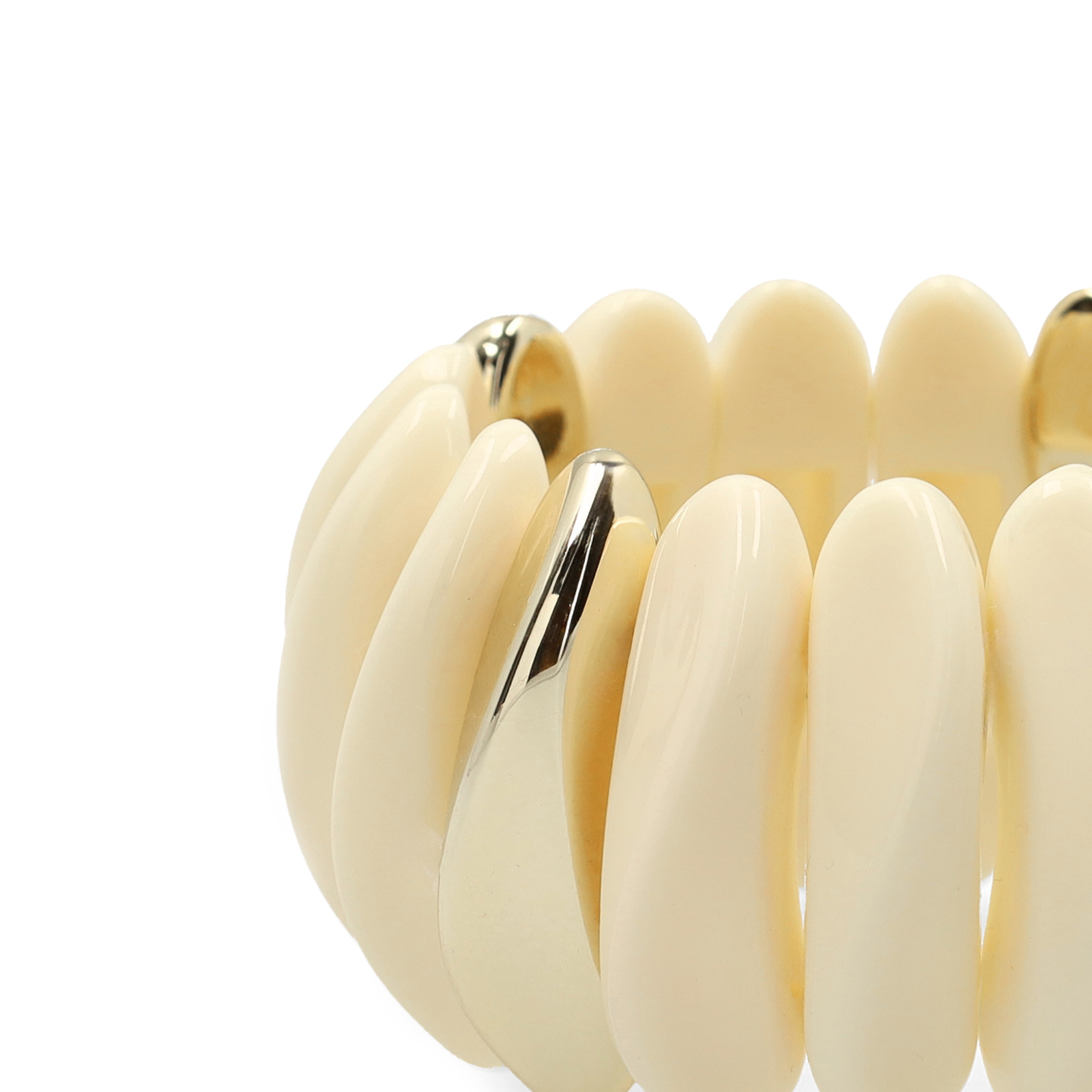 Beige armband met goud