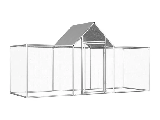 Poulailler 3 x 1 x 1,5 m Acier galvanisé