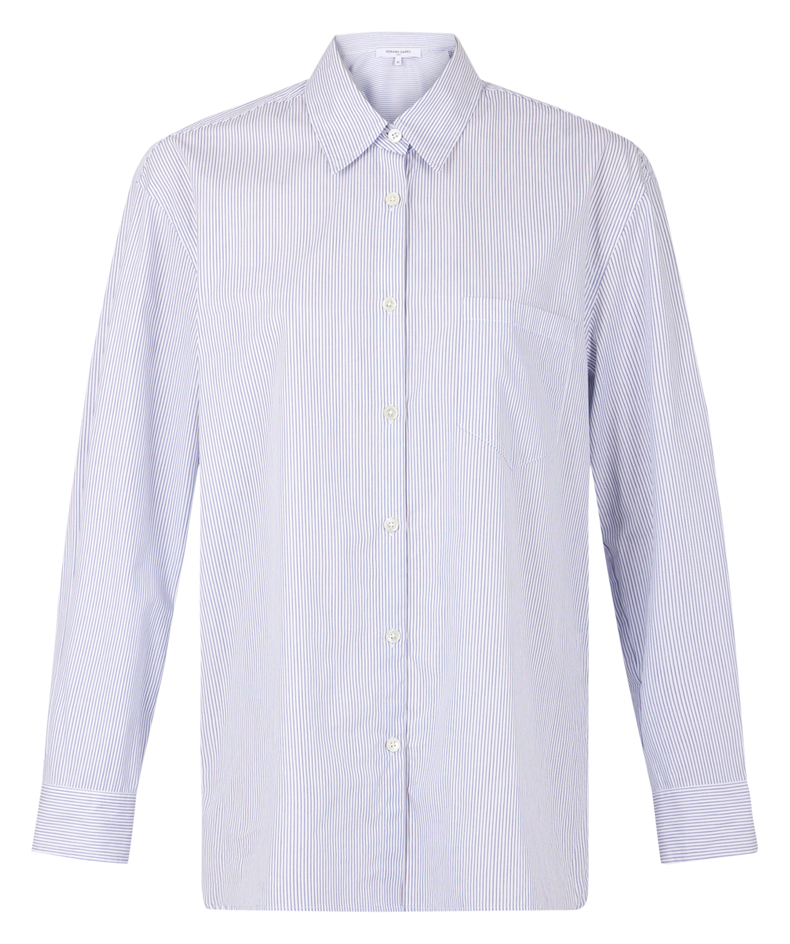 BLANCHE - Chemise droite rayée en coton | Bleu