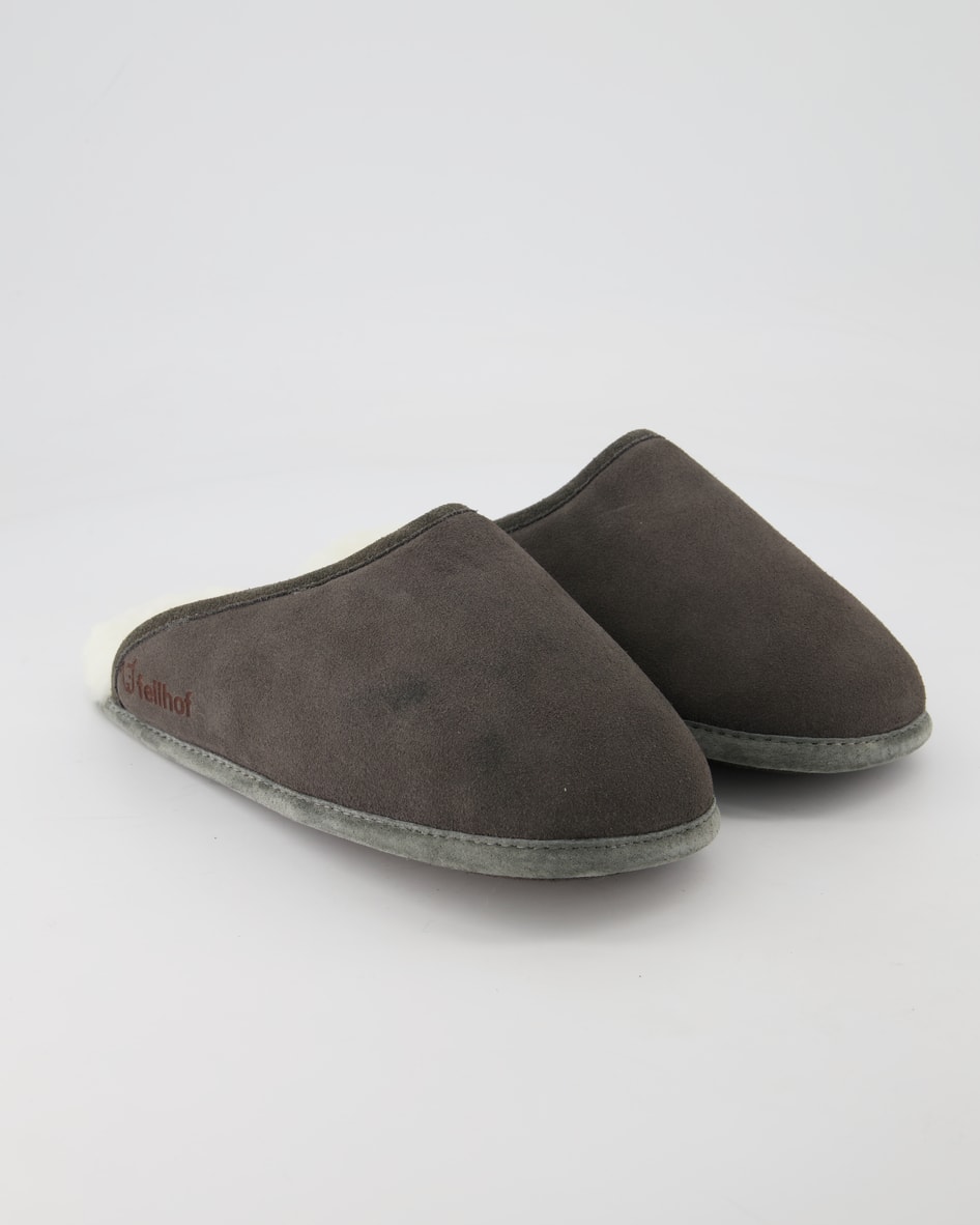 Fellhof Pantoffel Trendy Hausschuhe in Grau