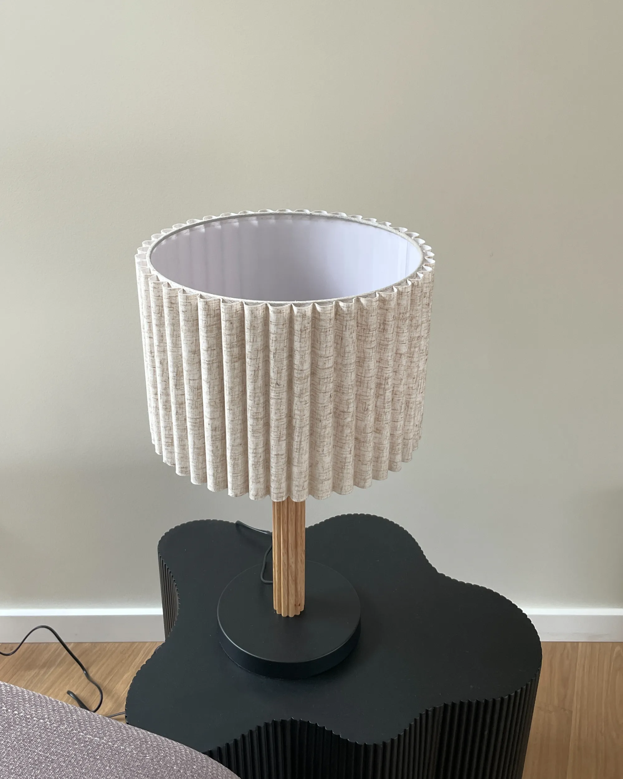 Tafellamp BELESSA Linnen Lichtbeige
