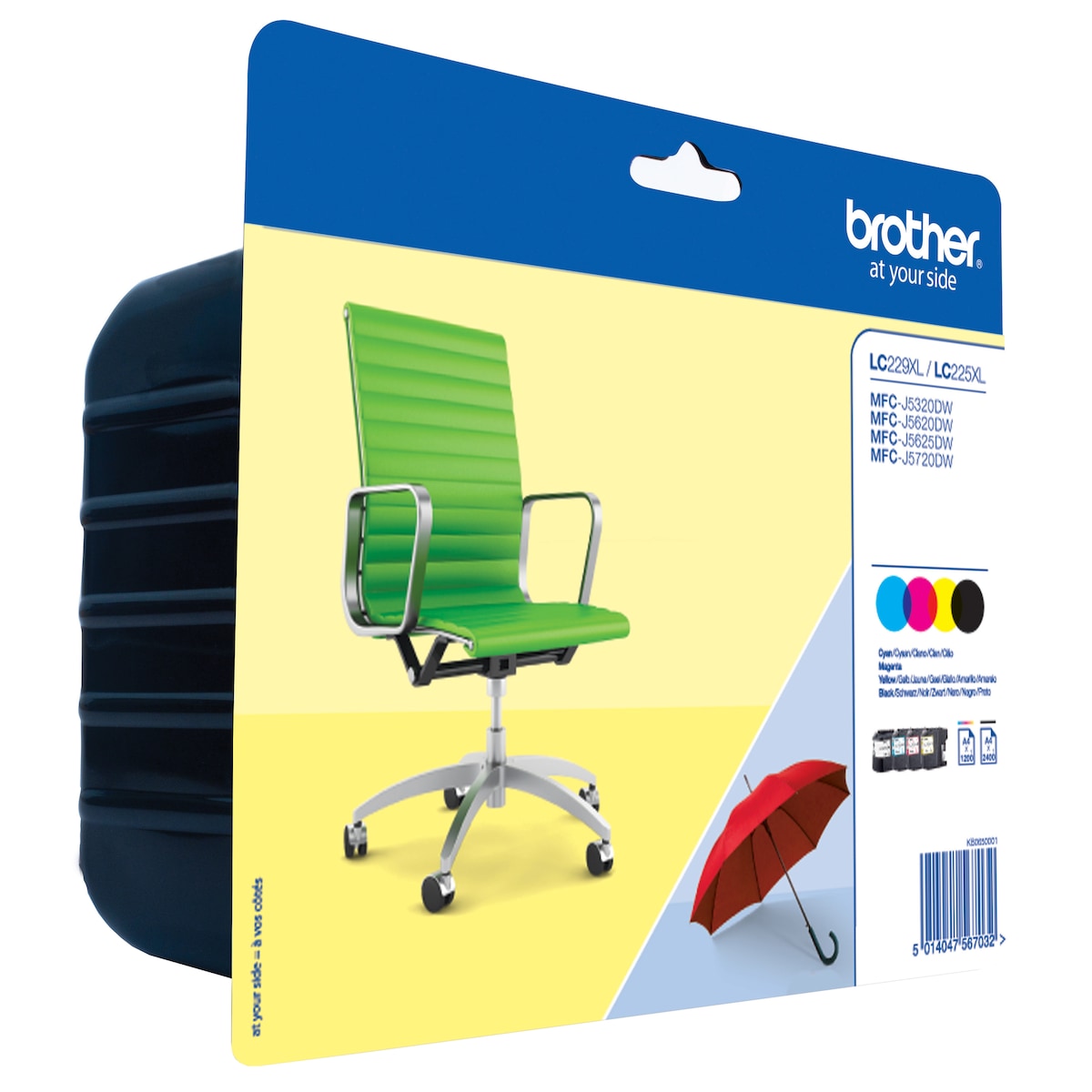 Brother blekkpatroner LC-229XLVAL Cyan Magenta Gul sort