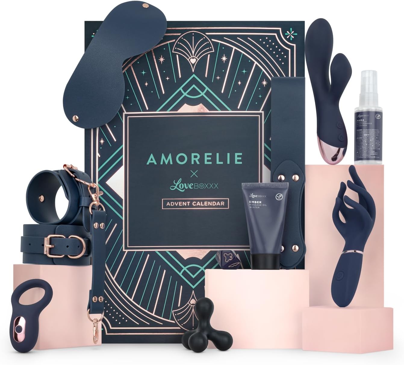AMORELIE Erotischer Adventskalender für Paare Singles & Erwachsene | Erotik-Set für Einsteiger mit 24 sinnlichen Überraschungen (Original 2025)