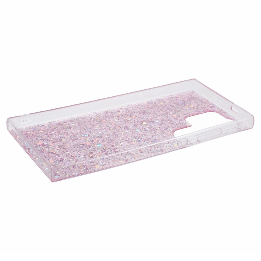 Samsung Galaxy S24 Ultra Gummi Case Schutzhülle im Glitzer Design - Rosa / Transparent
