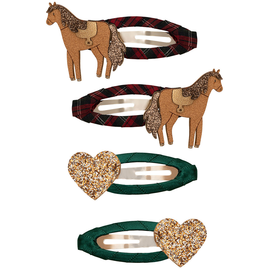 mimi & lula haarspeldjes horsey - multi - 4st
