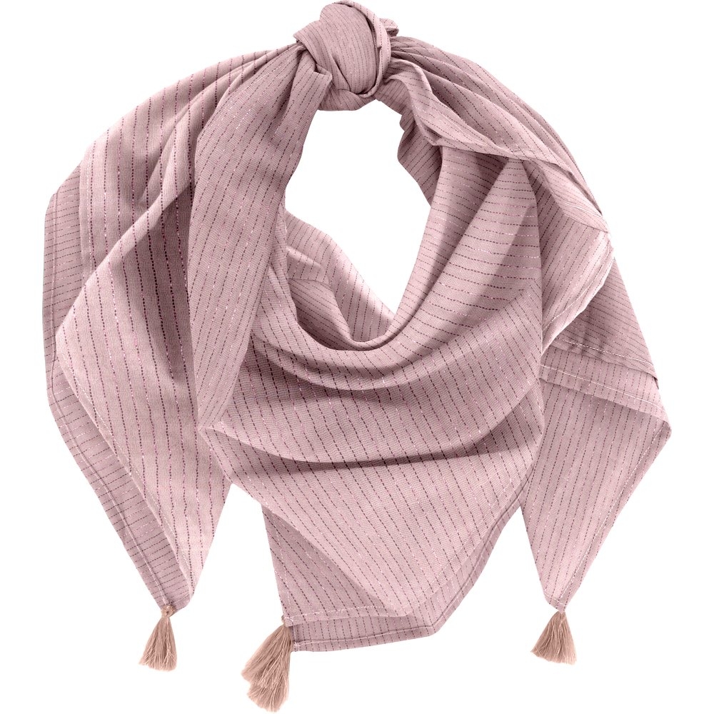 Foulard Pompon Gaze Lurex Rose