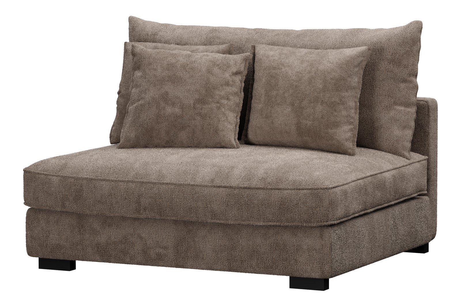 Rossi Lux 2-seter uten arm Tekstil Genesis 6 Mink med sorte ben. Lux Komfort.